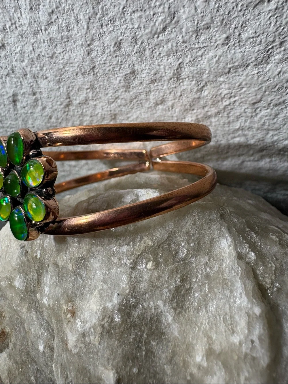 Aurora Opal Flower Copper bracelet